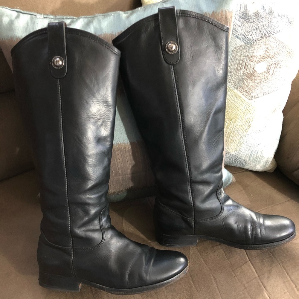 FRYE 77167 black leather 2-button boots 👢 6 1/2B
